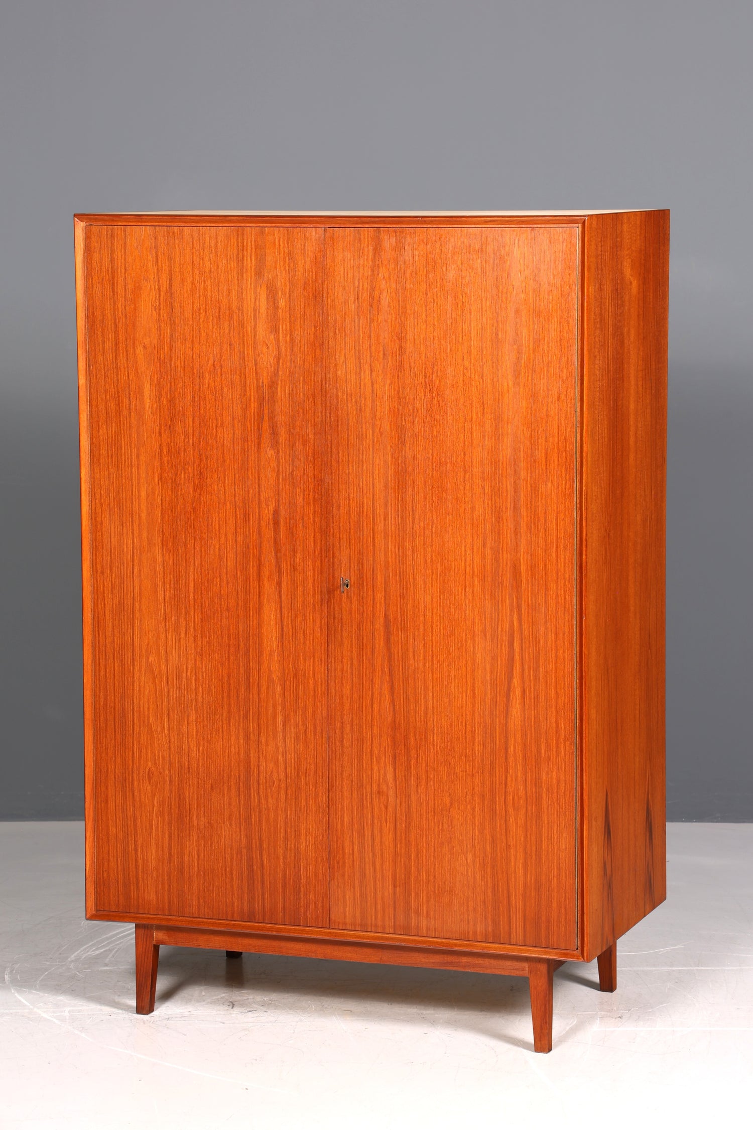 Dreamlike mid-century wardrobe, vintage cabinet, retro Danish design, teak linen cupboard, hallway cupboard