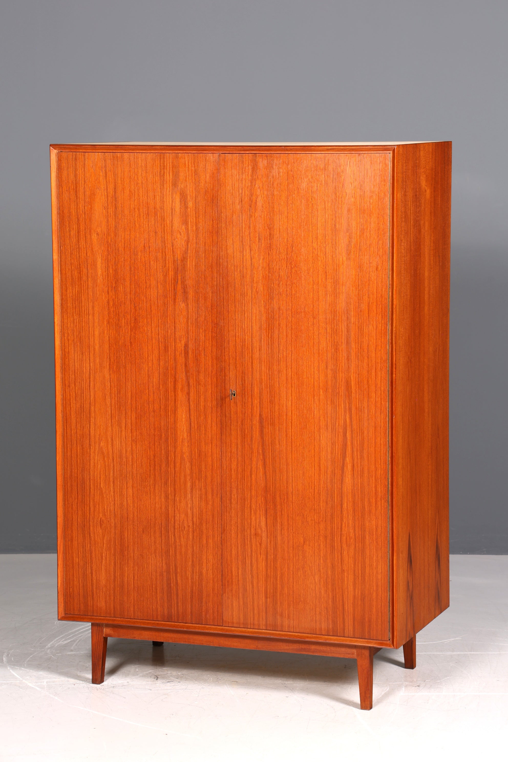Dreamlike mid-century wardrobe, vintage cabinet, retro Danish design, teak linen cupboard, hallway cupboard
