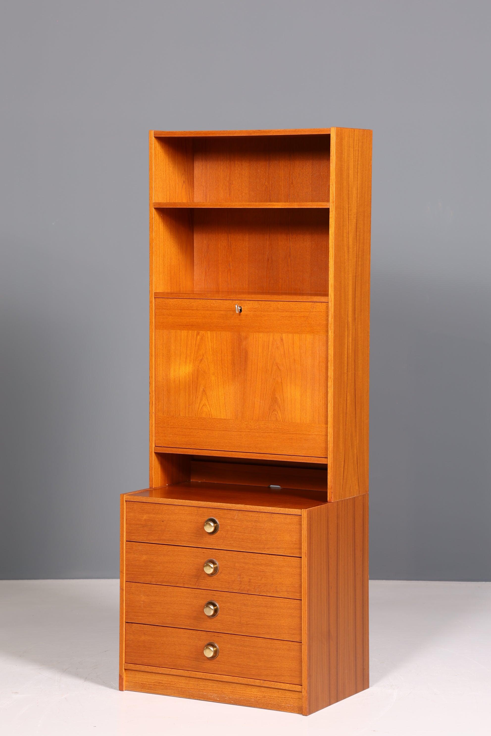 Stilvolles Mid Century Regal Danish Design echt Holz Schrank Sekretär 60er Jahre Kommode