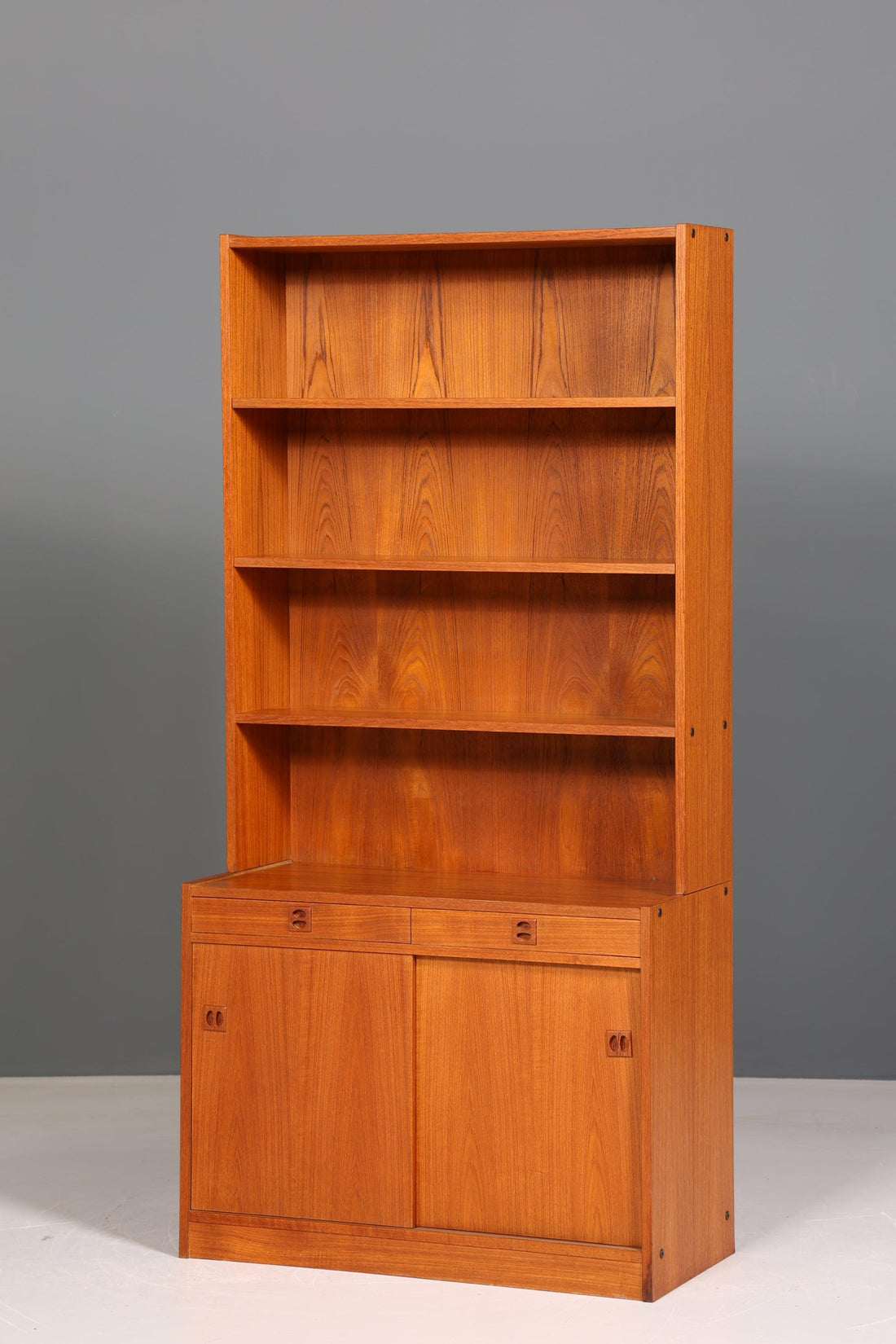 Wunderschönes Mid Century Regal Schiebetür Bücherregal Teak Holz Kommode 60er Jahre