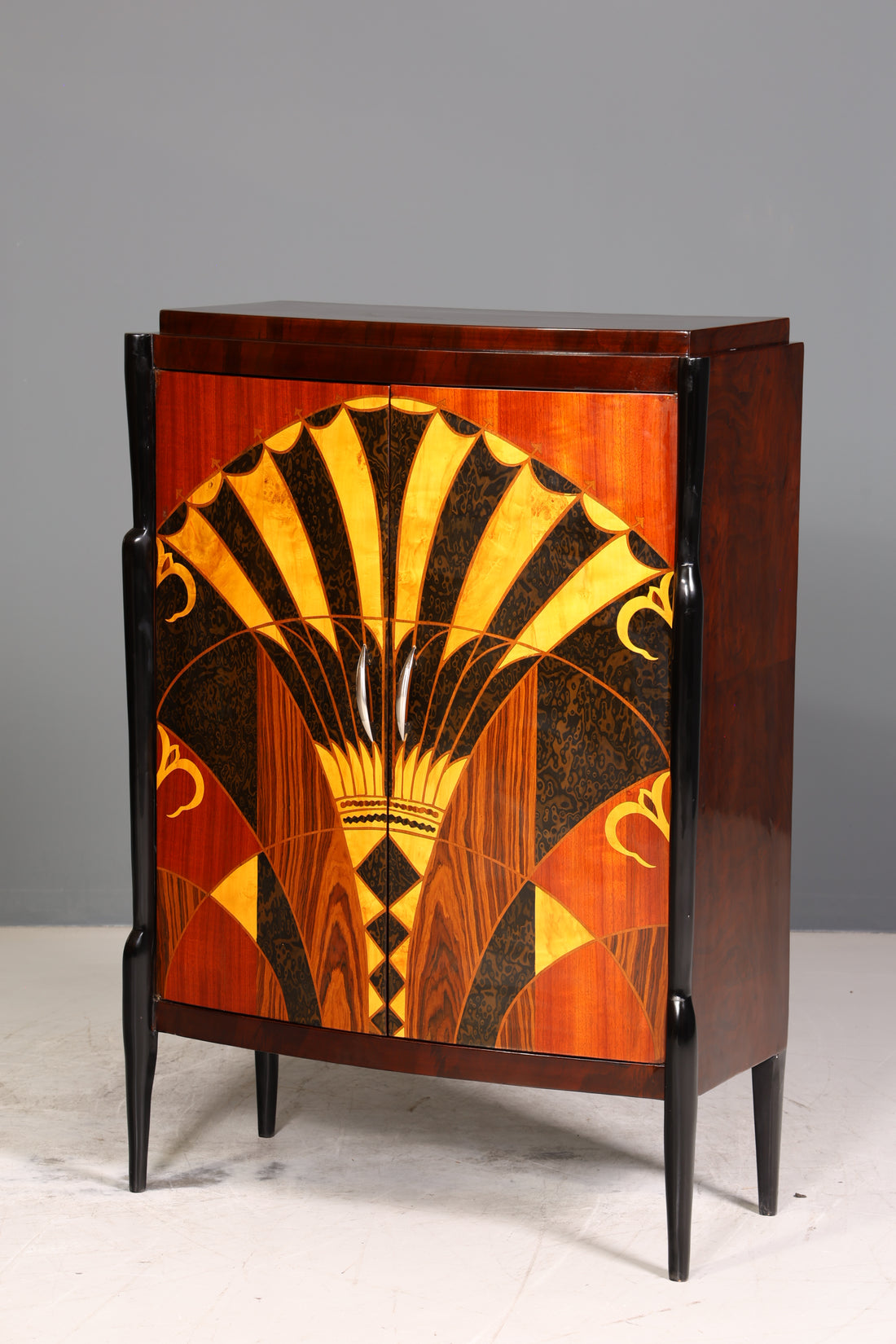 Elegant Art Deco style highboard cabinet chest of drawers Vertiko Sun Cabinet 