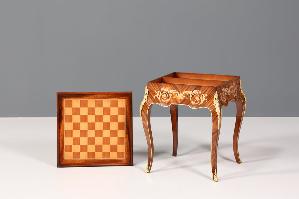 Wunderschöner Barock Stil Schachspiel Tisch Backgammon Spieltisch Wohnzimmertisch 1 von 2