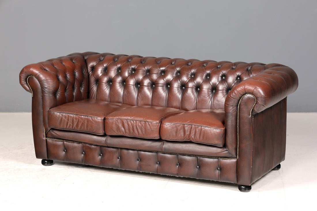 Wunderschönes Original Chesterfield Sofa 3- Sitzer echt Leder Couch Englisch