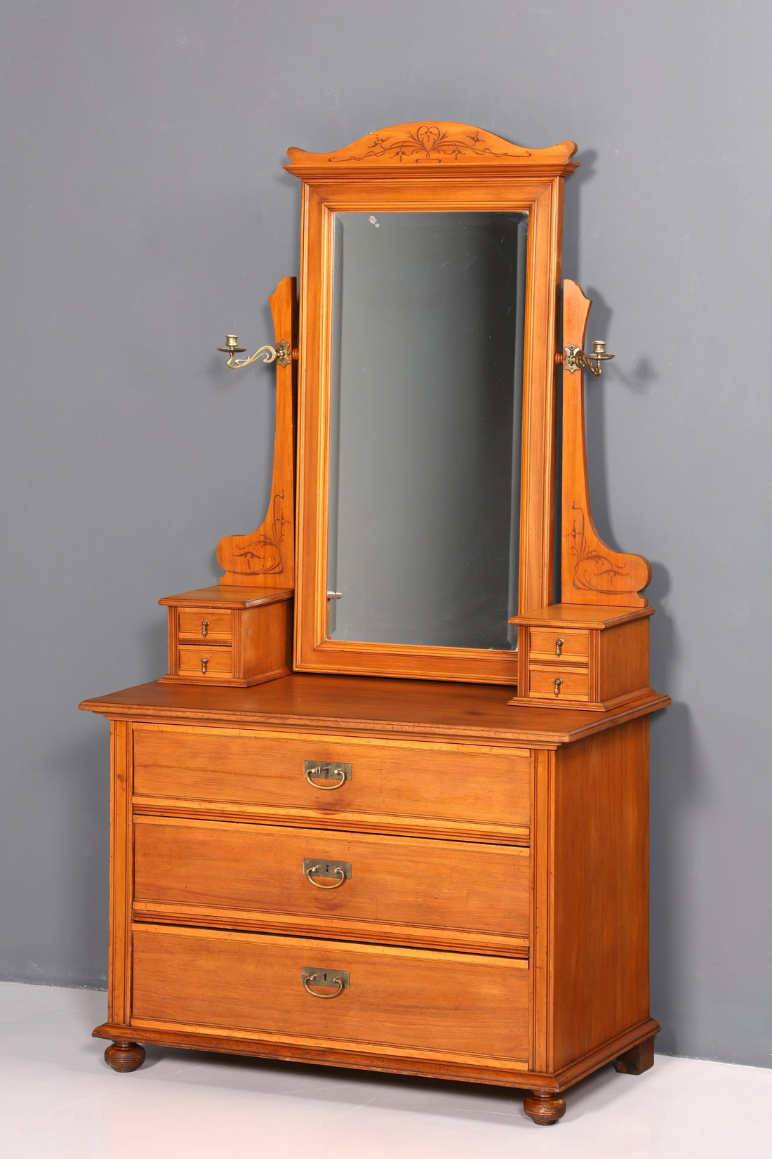 Traumhafte Jugendstil Kommode Antik Sideboard mit Spiegel Flurkommode Frisierkommode