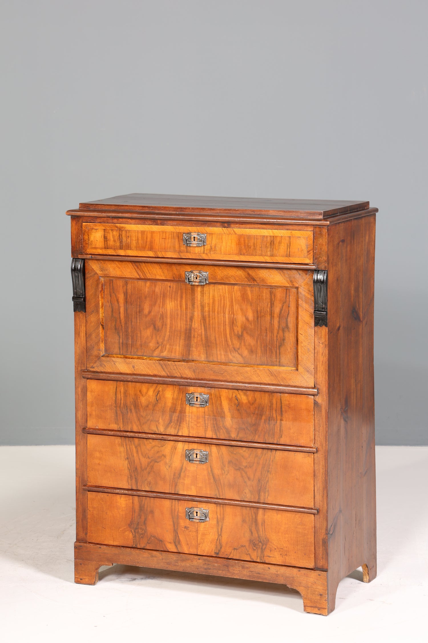 Stilvoller Gründerzeit Sekretär Vertiko Highboard Jugendstil Kommode Schrank um 1880
