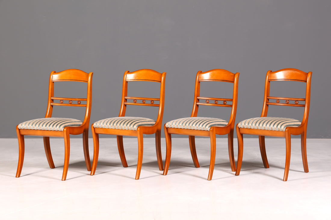 G093 Finish 4x Edle Englische Stühle Englisch Dining Chairs Antik 60er Jahre Regency Küchenstühle Stuhlset (Kopie)