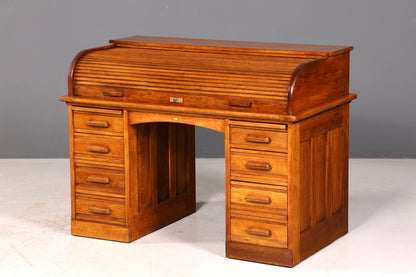 Wunderschöner Sekretär im Bauhaus Stil Rollladen Sekretär Art Deco Schreibtisch Office Table Vintage