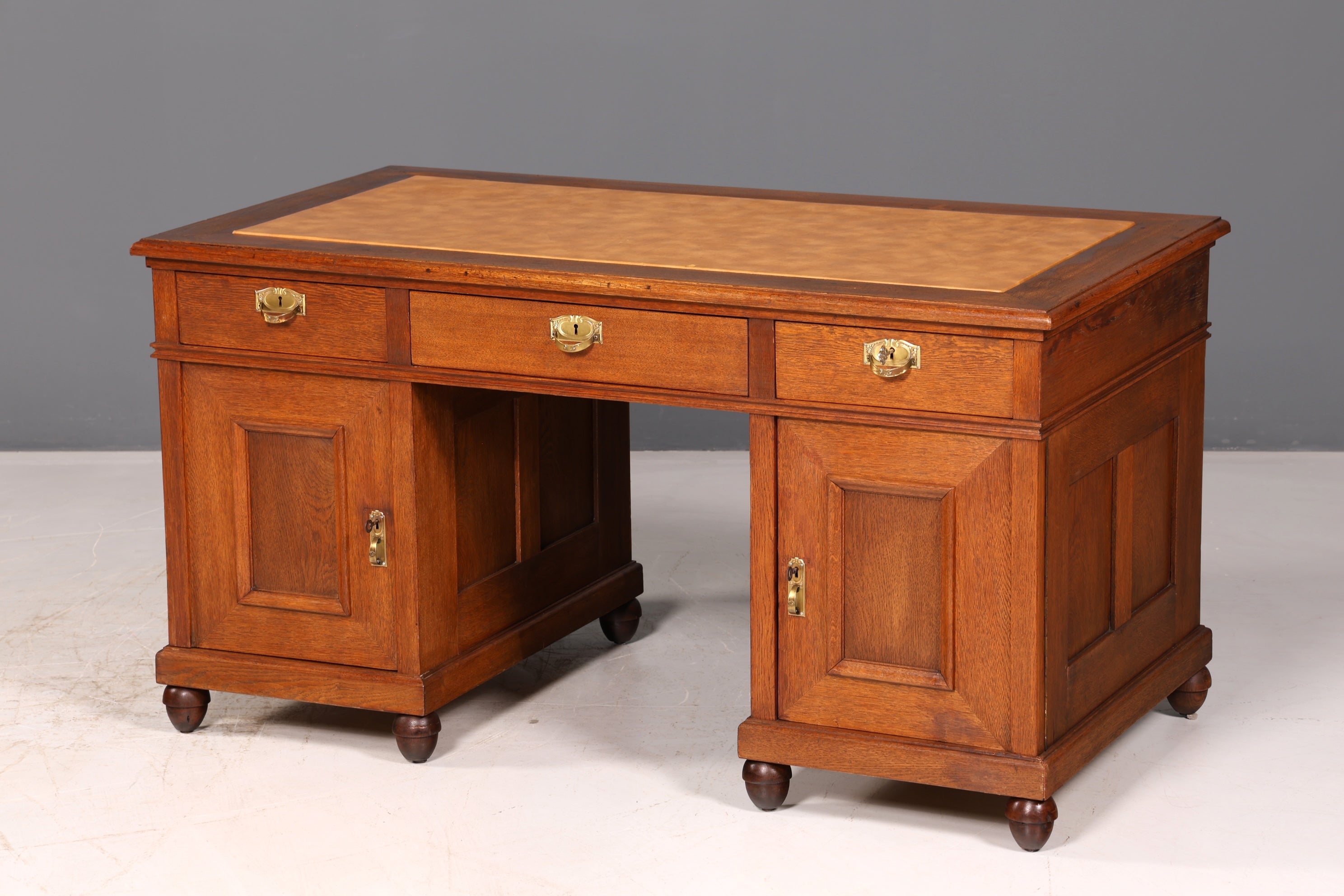 Traumhafter Jugendstil Schreibtisch Eiche Gründerzeit Bürotisch Echt Holz Desk Office Table Antik Vintage