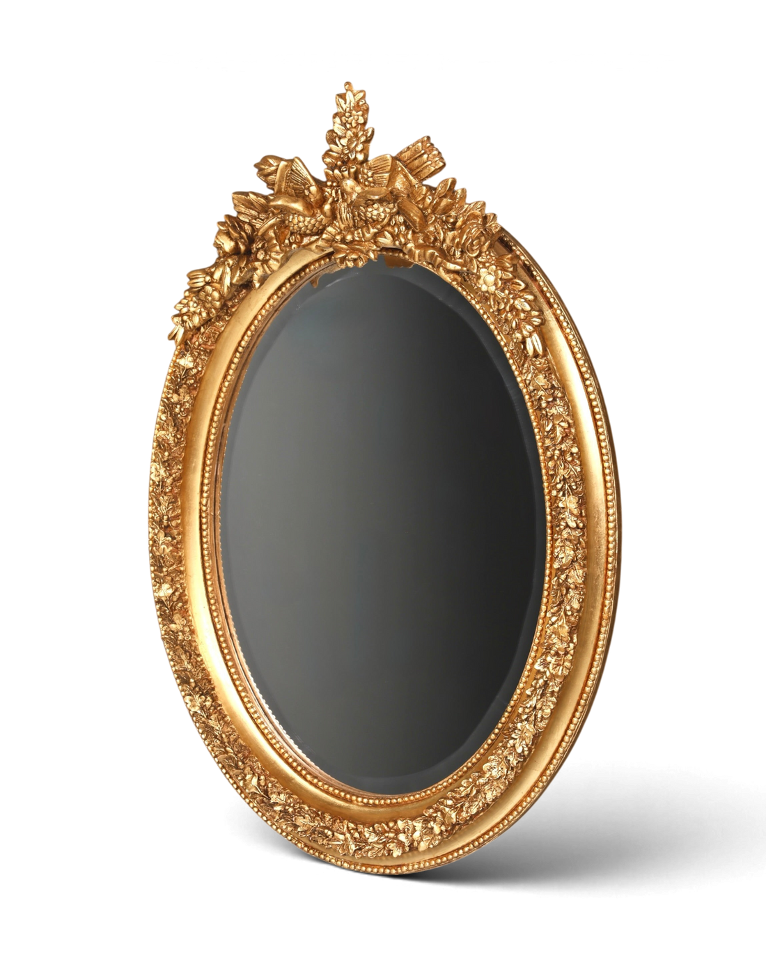 Edler Ovaler Prunk Barock Stil Wandspiegel Ornamenten Gold Spiegel
