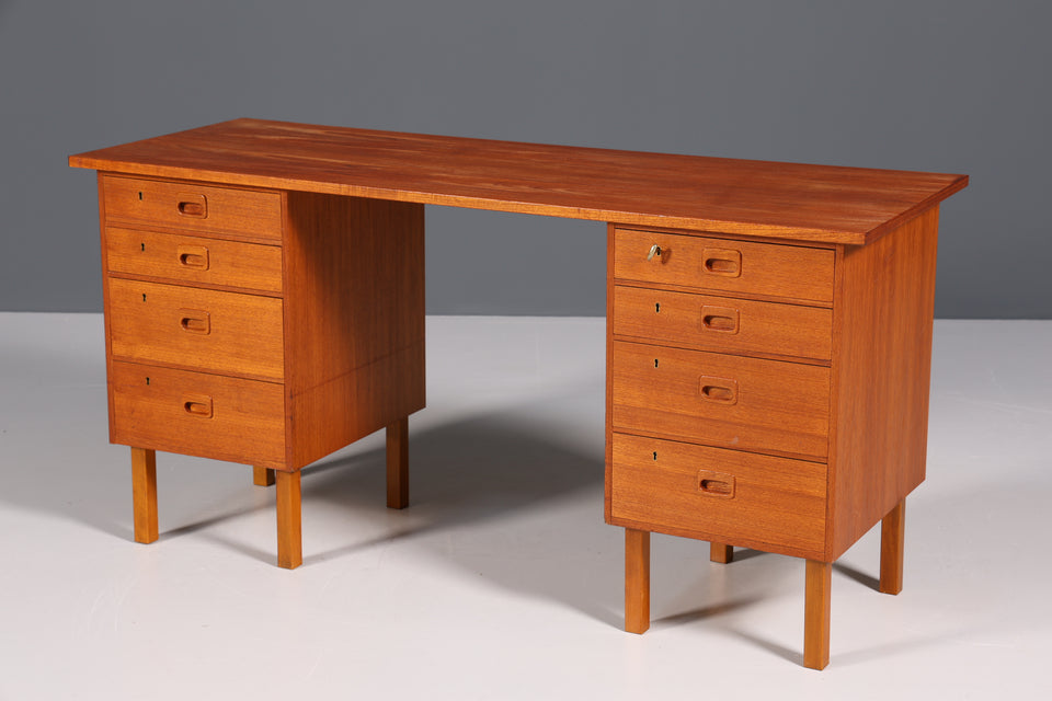 Schlichter Schreibtisch Made in Denmark Teak Holz Tisch Mid Century Bürotisch