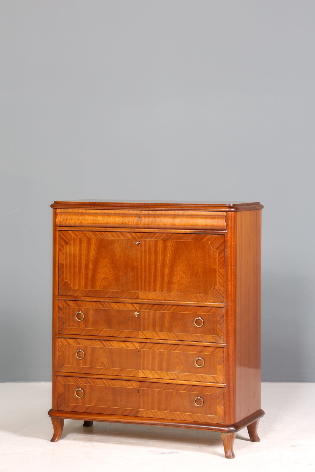 Wunderschöner Sekretär im Antik Stil Büro Kommode Art Deco Stil 50s Vertiko Schreibkommode Kommode