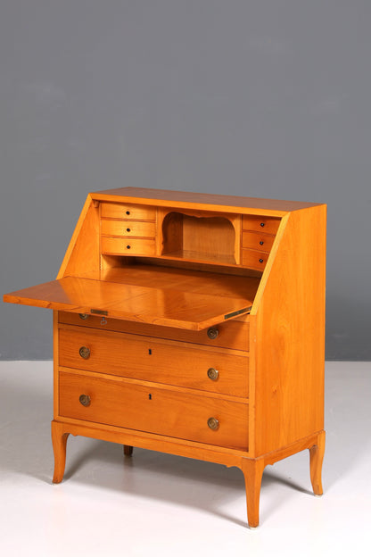 F226 Finish cm Schlichter Mid Century Sekretär Vintage Schreibmöbel echt Holz Kommode Office Secretary