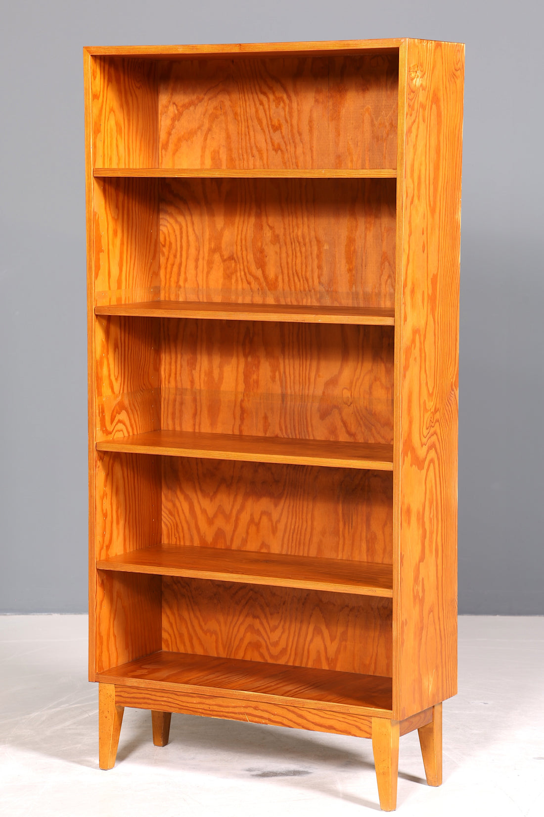 Stilvolles Mid Century Regal echt Holz Vintage Bücherregal Schrank Buchablage 60s Bookshelf 5 von 5