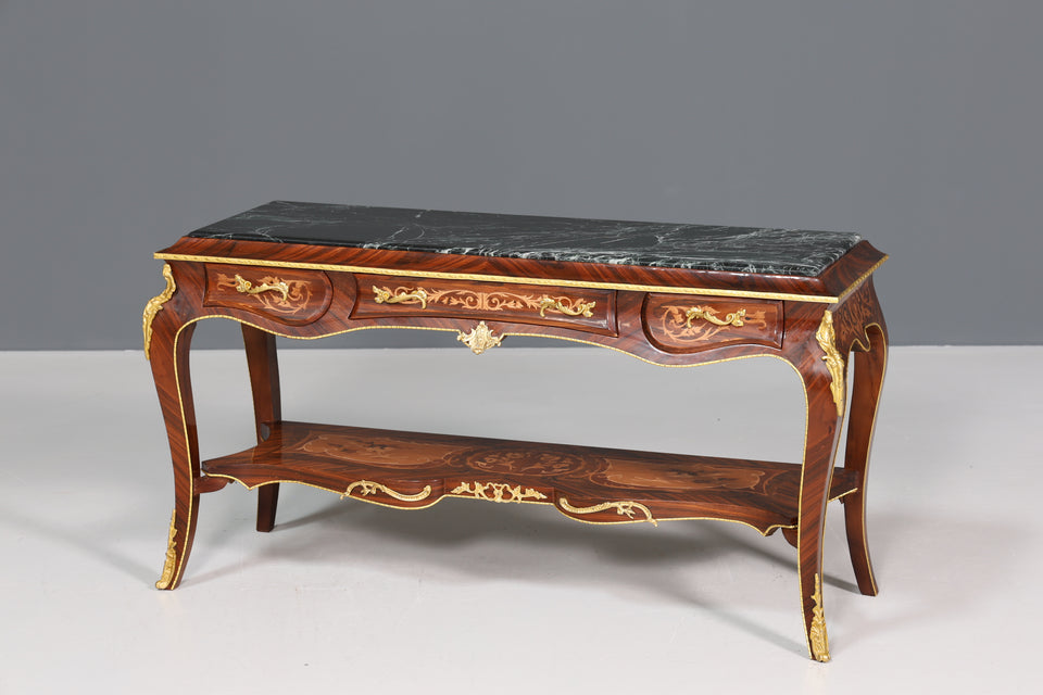 Wunderschöner Barock Stil Konsolen Tisch Marmor Antik Stil Intarsien Konsole