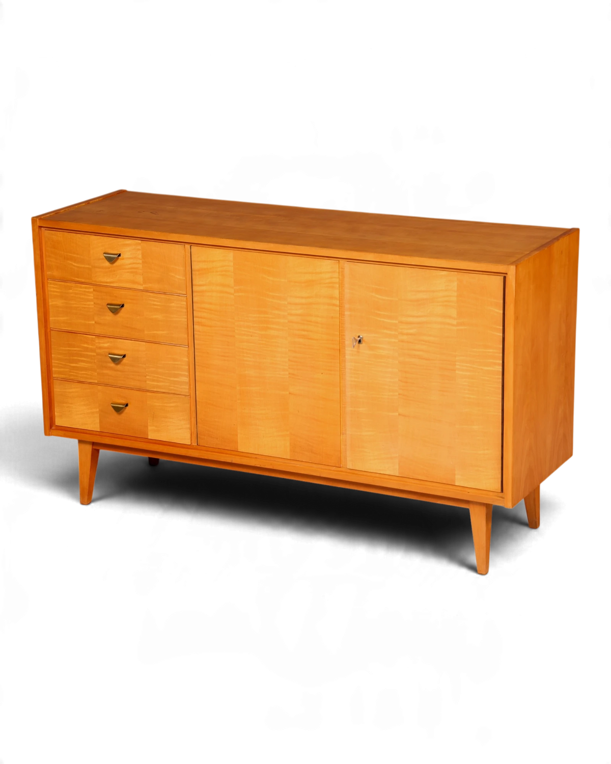 Wunderschönes Mid Century Sideboard Vintage TV Kommode Schrank 4 Schubladen Retro Echt Holz