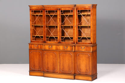 Wunderschöne Englische Vitrine Bücherschrank Buffet Antik Stil Eibe Glasvitrine Bibliothek