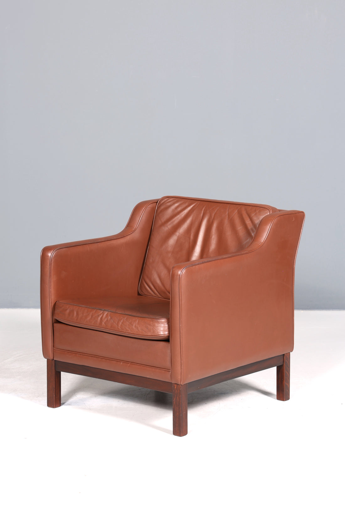 Wunderschöner Mid Century Sessel im Börge Morgensen Stil Retro echt Leder Cocktail Sessel Vintage Lounge Sessel