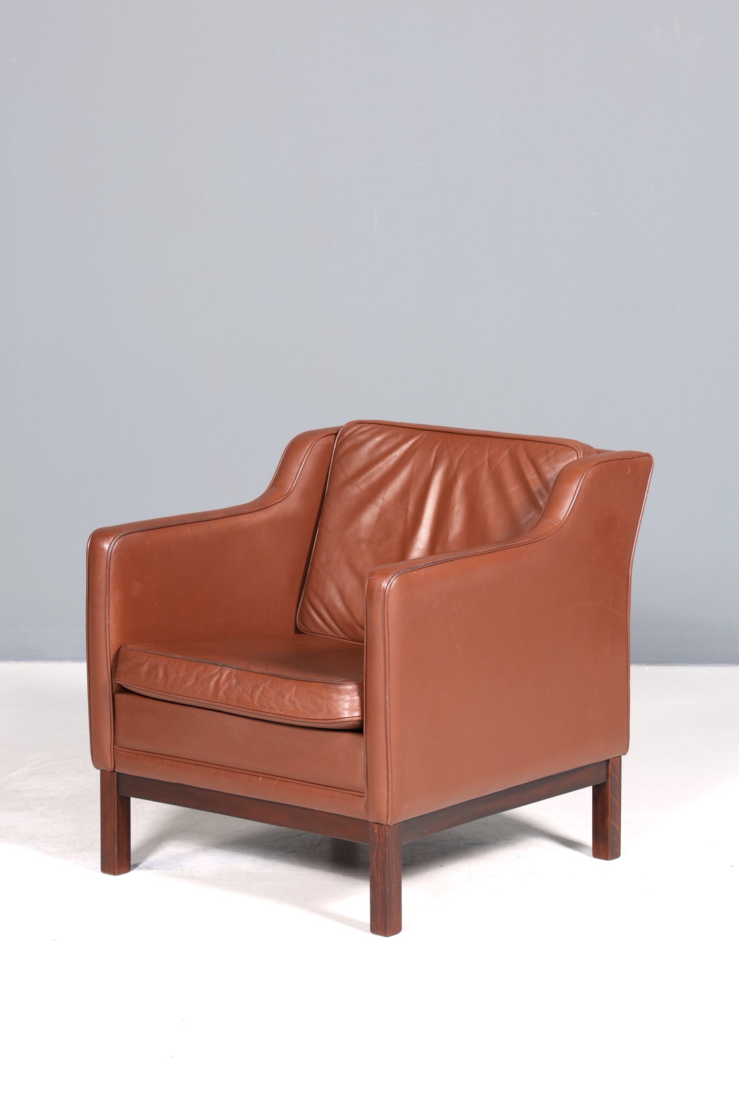 Wunderschöner Mid Century Sessel im Börge Morgensen Stil Retro echt Leder Cocktail Sessel Vintage Lounge Sessel