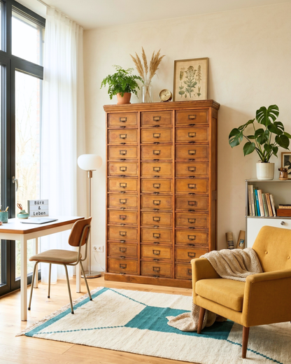 Wunderschöne XXL Mid Century Kommode Vintage Bauhaus Apotheker Schrank Retro Schubladenkommode