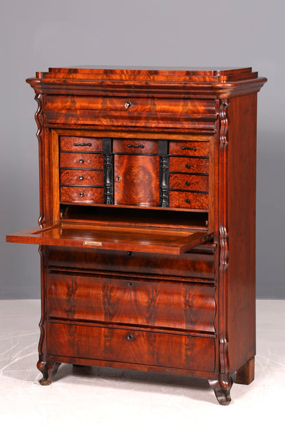 Wunderschöner Louis Philippe Sekretär Vertiko Highboard Schreibsekretär Biedermeier Massivholz um 1880