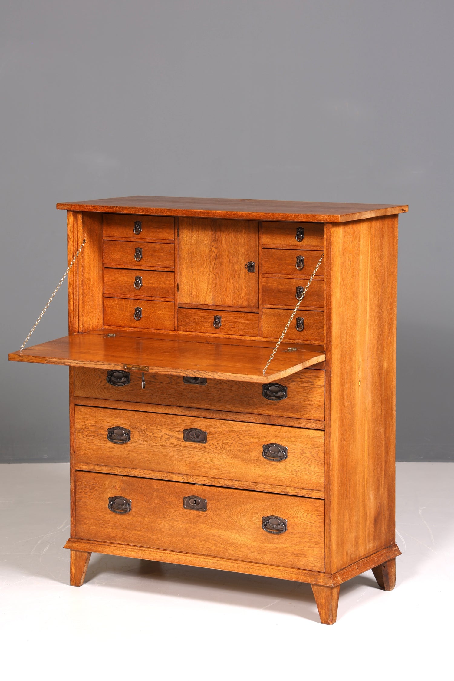 Wunderschöner Jugendstil Sekretär Gründerzeit Vertiko Antik Kommode um 1900 Eiche Massiv