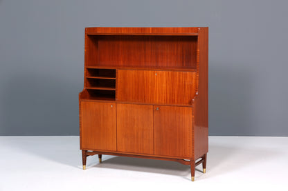 Schlichter Mid Century Schrank Sekretär Bücherregal Retro Highboard Vintage Regal 60s