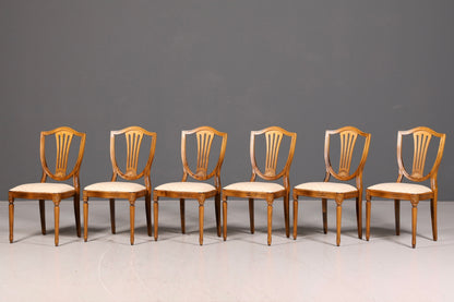 6x Traumhafte Stühle im Gustavianischen Stil Englisch Küchenstühle Antik Stil Esszimmer Stuhl Set