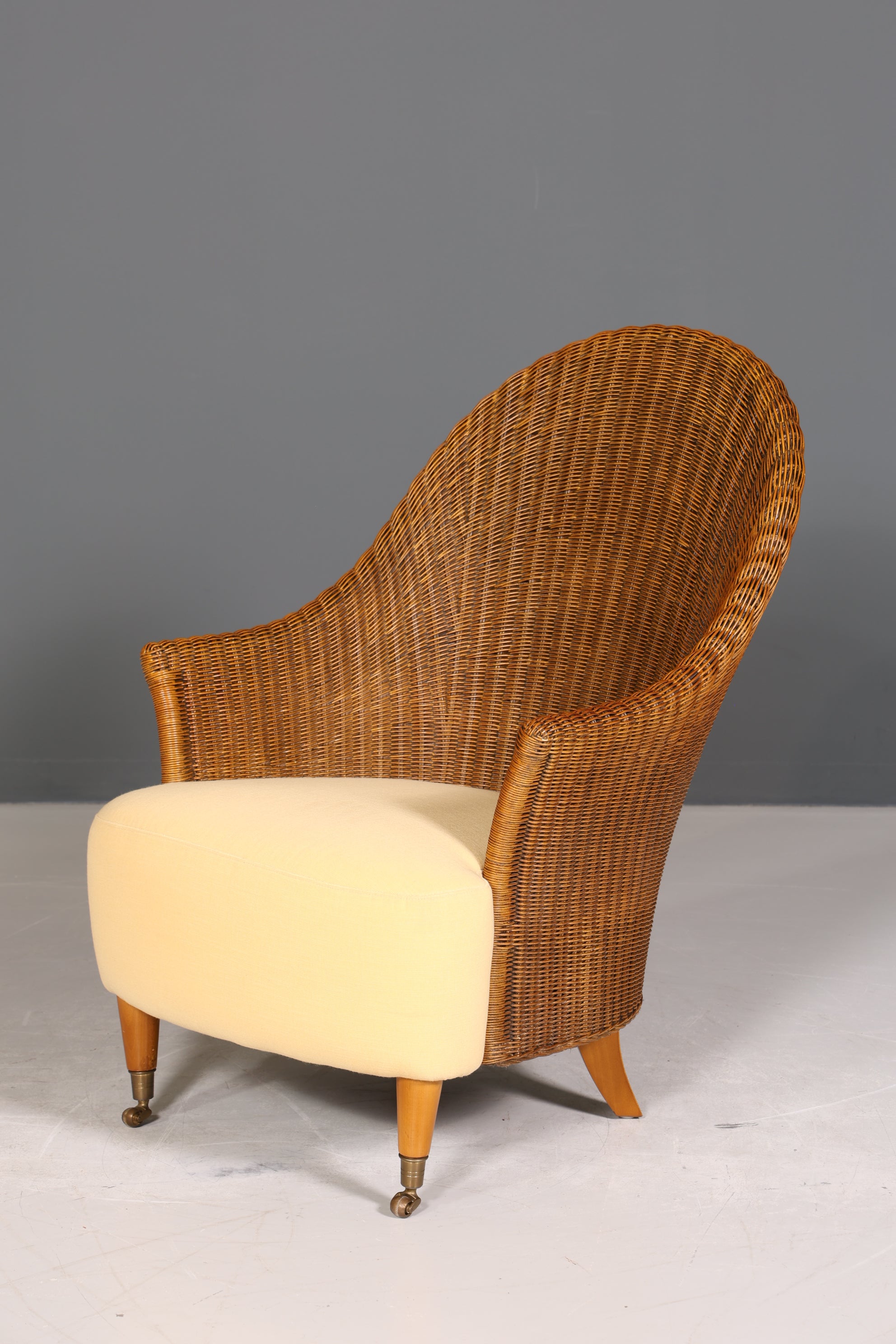Wunderschöner Sessel im Art Deco Stil um 1940 Armlehnsessel Bauhaus Rattan Lounge Sessel