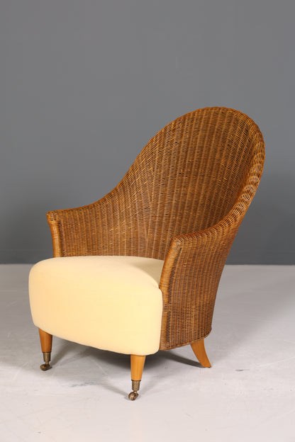 Wunderschöner Sessel im Art Deco Stil um 1940 Armlehnsessel Bauhaus Rattan Lounge Sessel