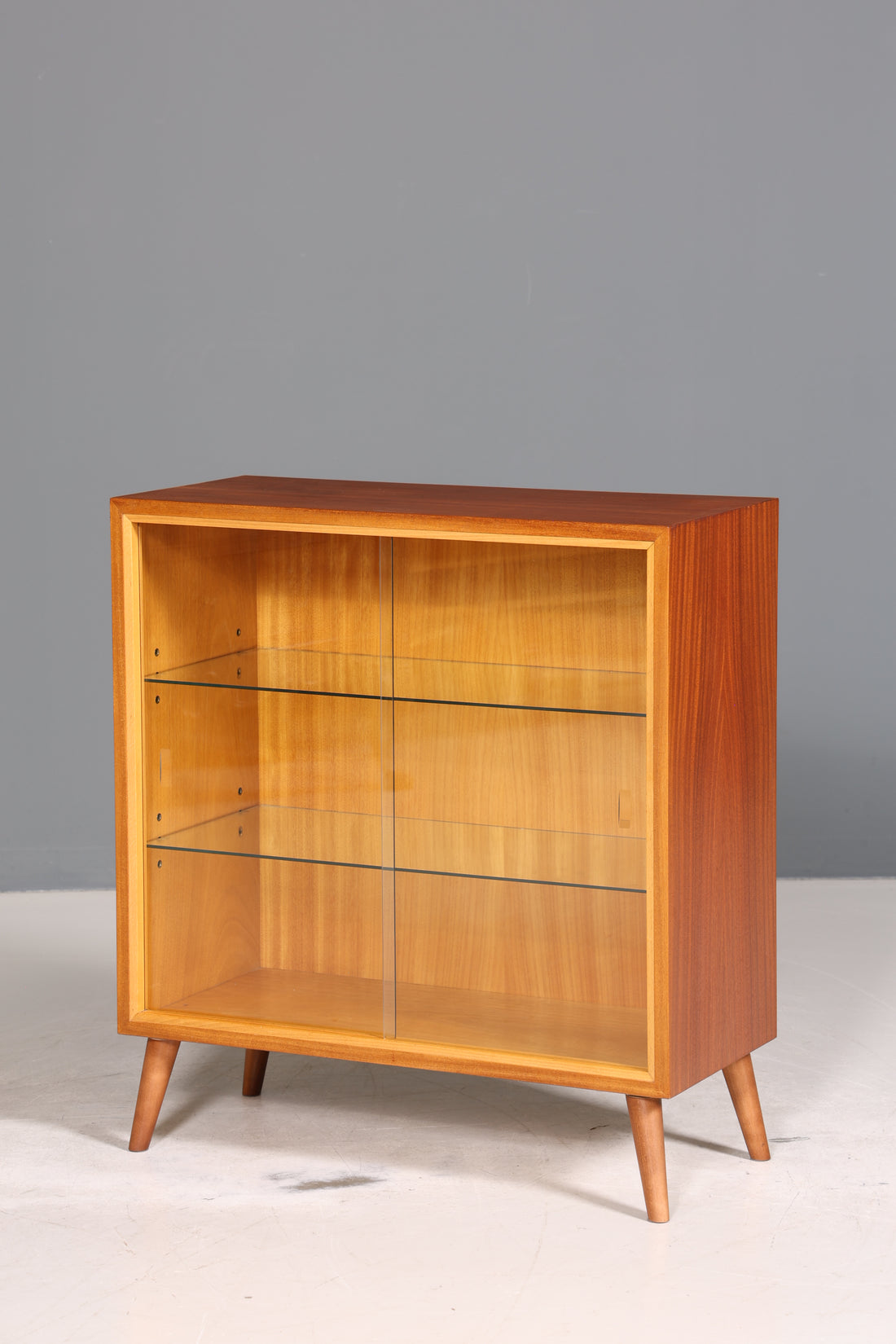 Wunderschöne Mid Century Vitrine Vintage Regal Retro Bücherregal 60s Schrank 2 von 2