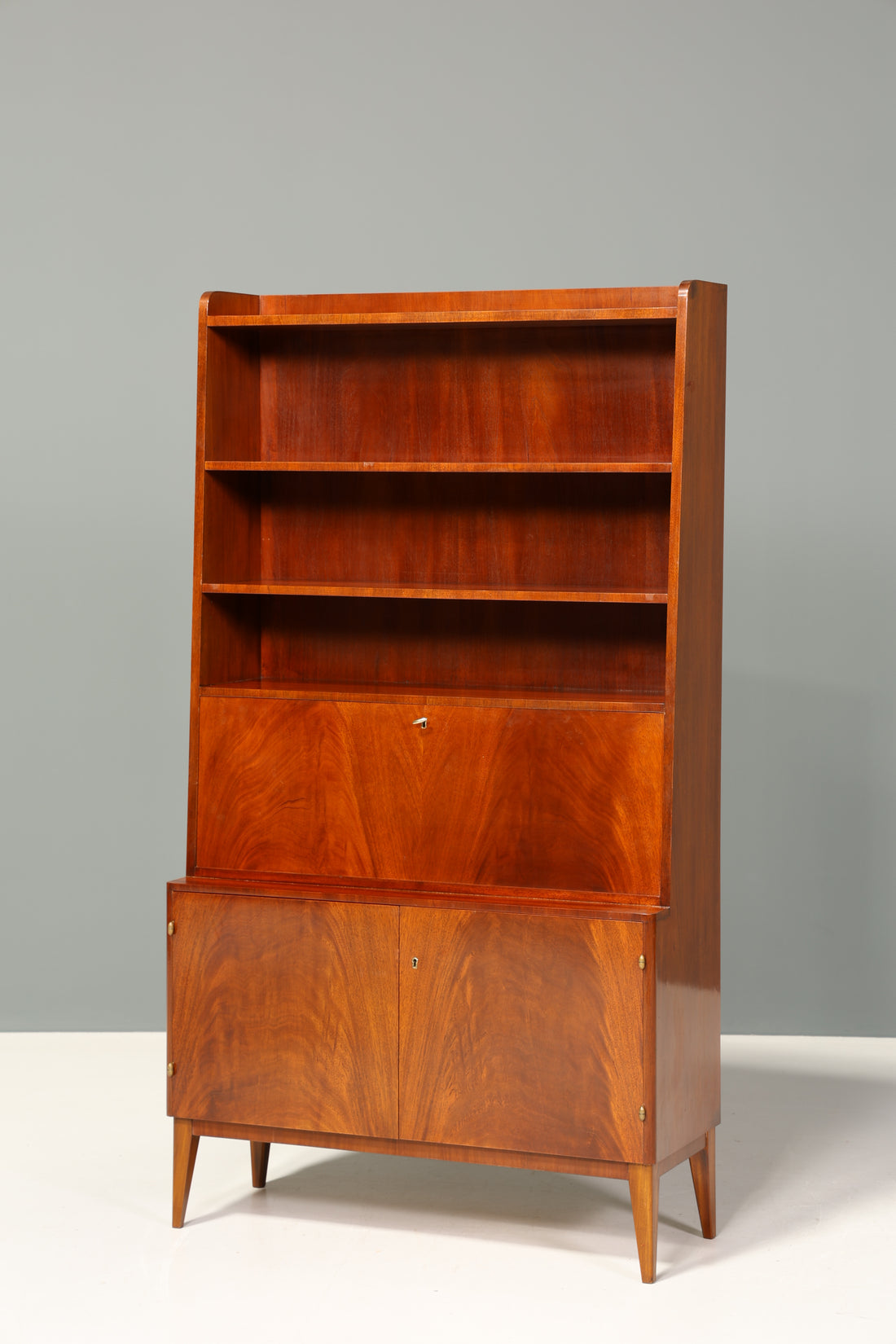 Wunderschöner Mid Century Schrank Sekretär Bücherregal Vintage Highboard Retro Holz Regal 60er Jahre