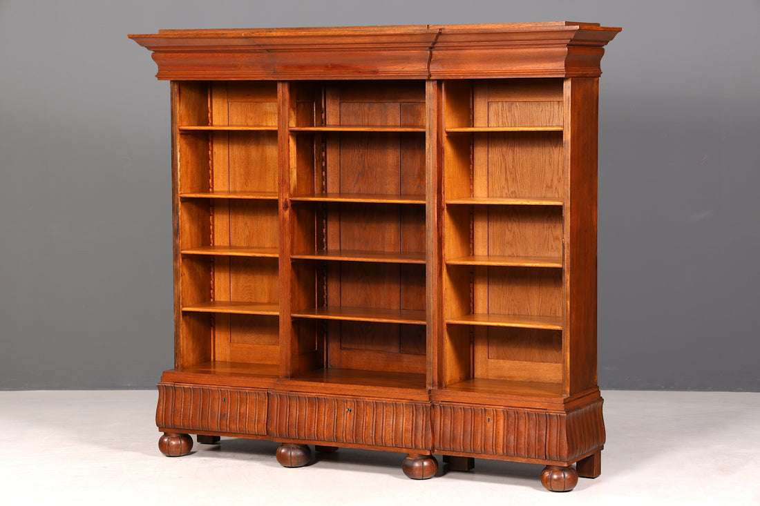 Traumhaftes Jugendstil Bücherregal Regal Gründerzeit um 1900 Antik Buchablage Eiche