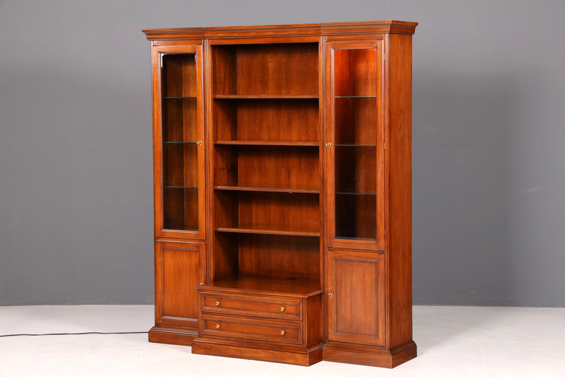 Wunderschöner Original Selva Bücherschrank Bücherregal Vitrine Regal Bibliothek Made in Italy Vintage