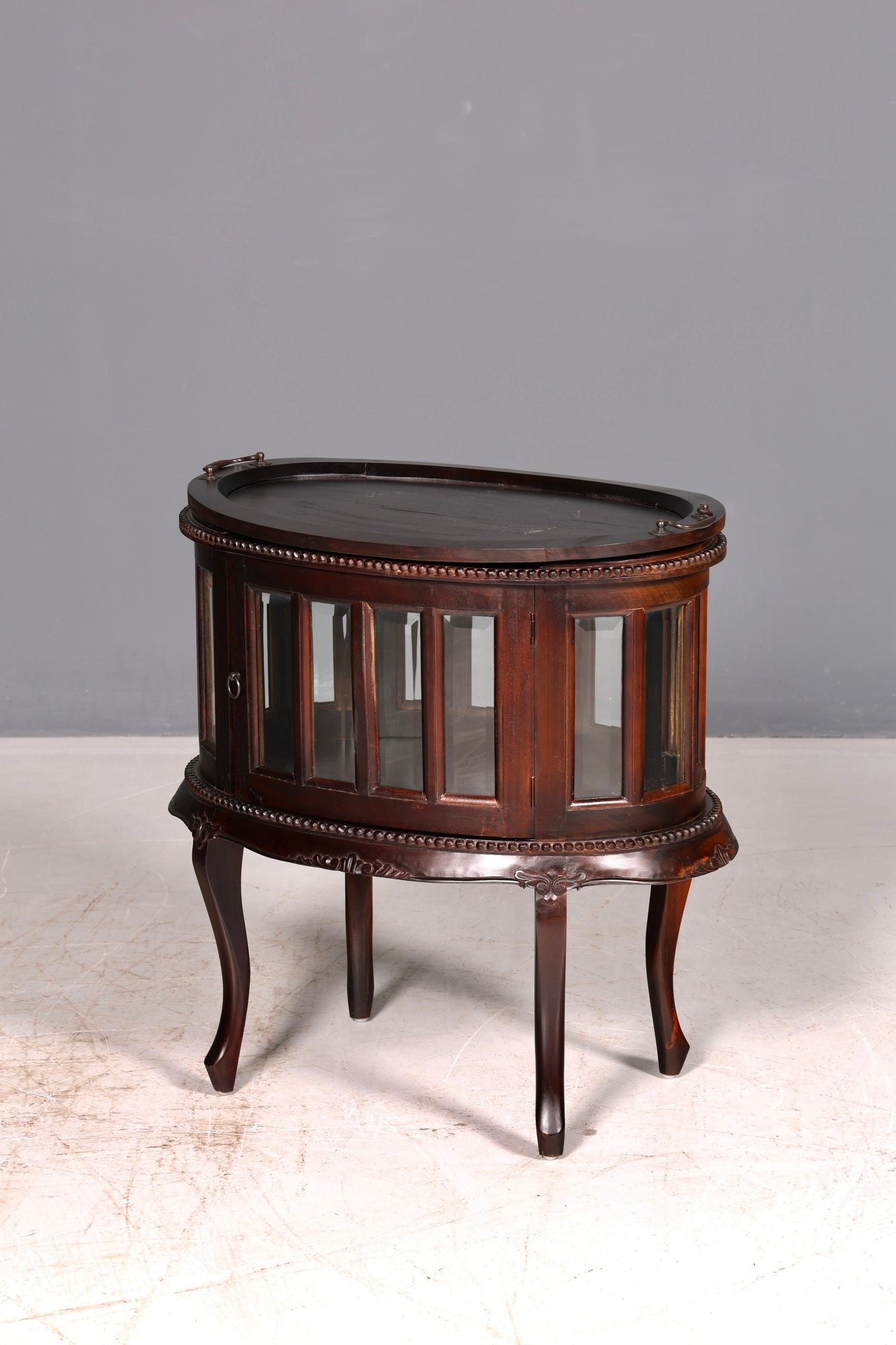 Wunderschöner filigraner Chippendale Barschrank Echt Holz Teeschrank Jugendstil Vitrine Bar Cabinet Vintage