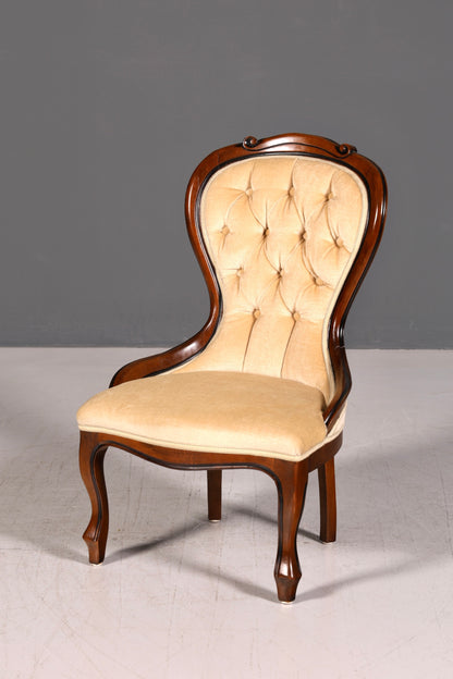 Wunderschöner Louis Philippe Stuhl Antik Chippendale Sekretär Stuhl Polsterstuhl Echt Holz Esszimmerstuhl Vintage