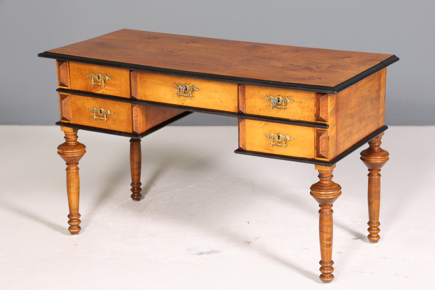 Traumhafter Gründerzeit Schreibtisch Jugendstil Bürotisch echt Holz Antik Desk