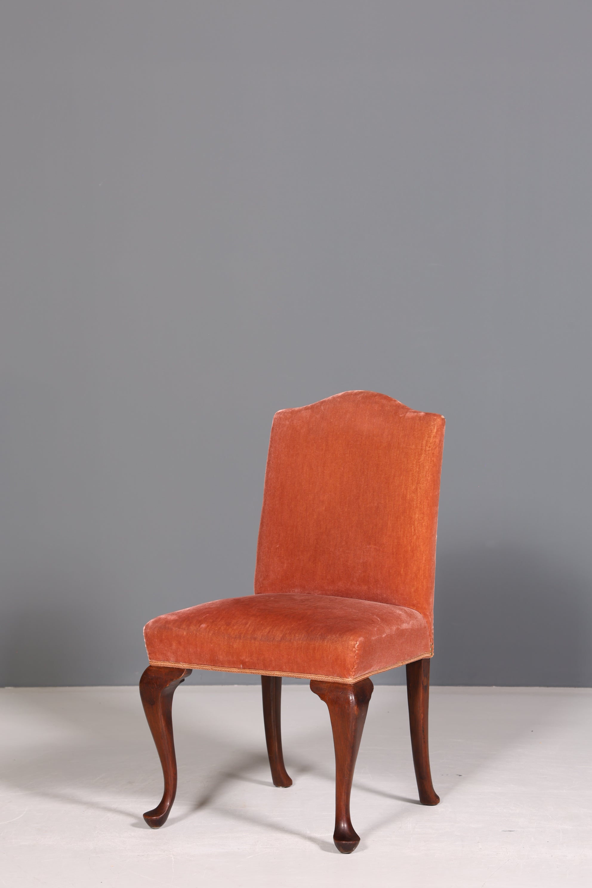 Edler Chippendale Stuhl Barock Stil Polsterstuhl Sekretär Stuhl Küchenstuhl Samt Stoff Sessel