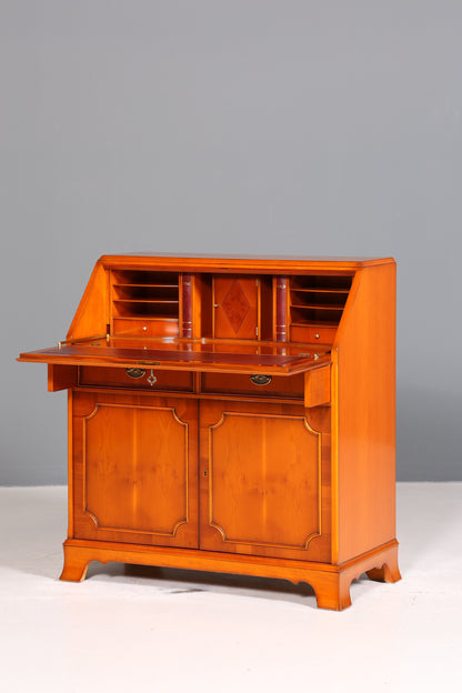 Stilvoller Englischer Sekretär Original Heldense Büro Schreibtisch Eibe Antik 60S Schreibkommode UK Schrank