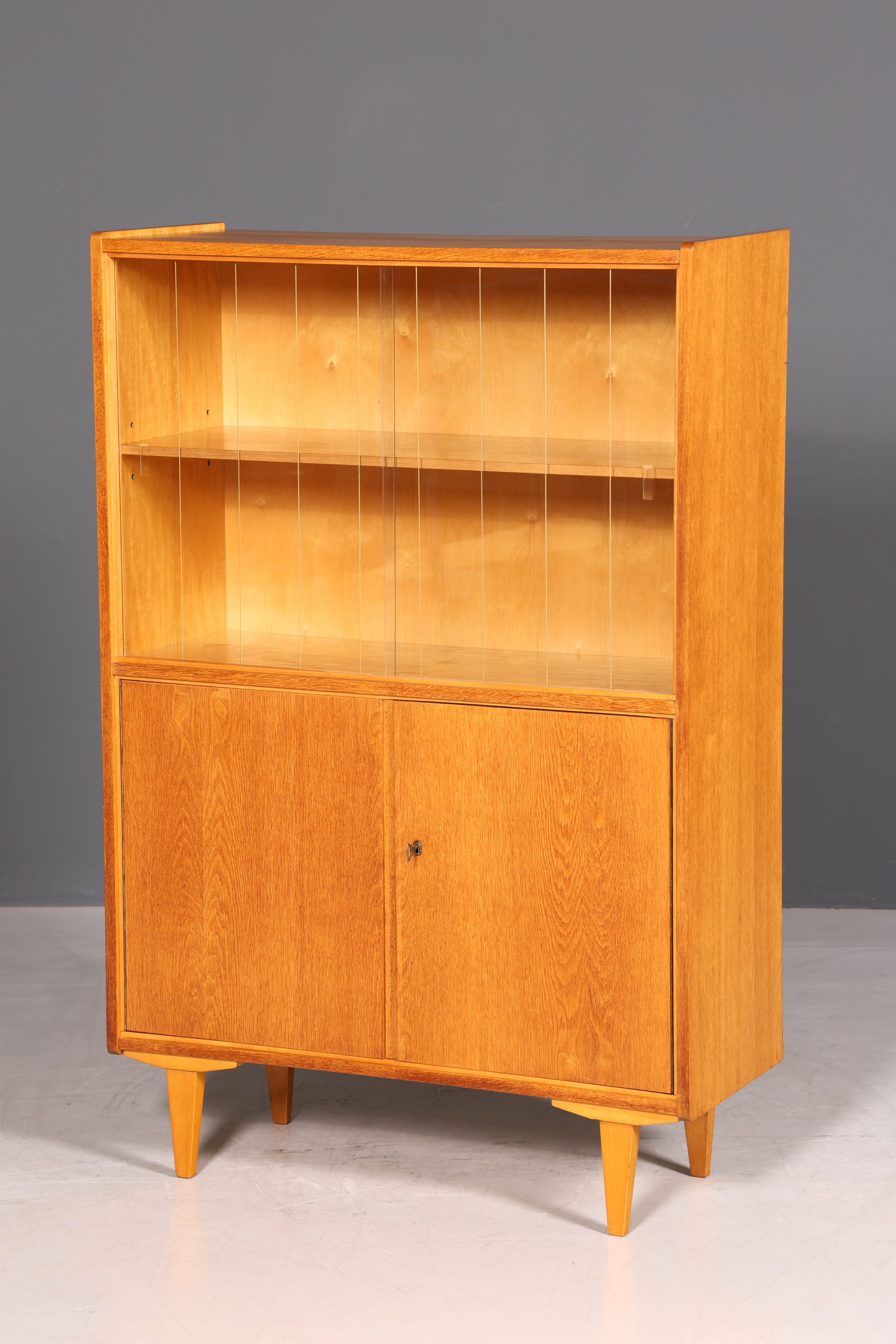 Wunderschöne Mid Century Vitrine Retro Regal Vintage Bücherregal Schrank VEB