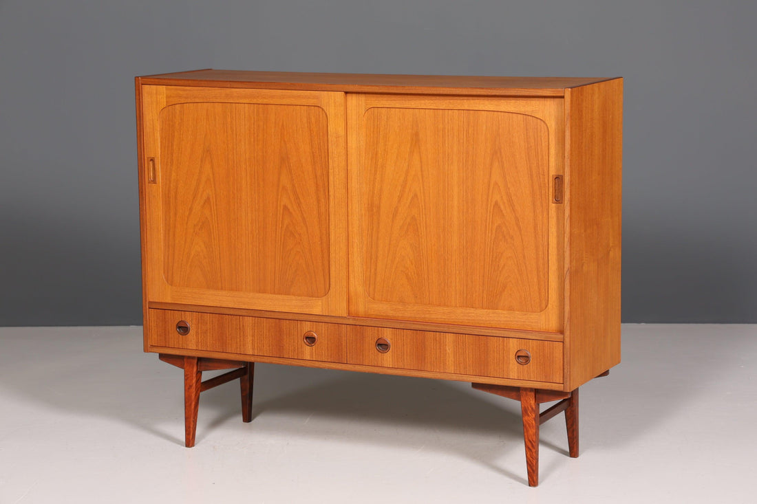Stilvolles Mid Century Highboard &quot;Made in Denmark&quot; echt Holz Schrank Retro Sideboard Regal