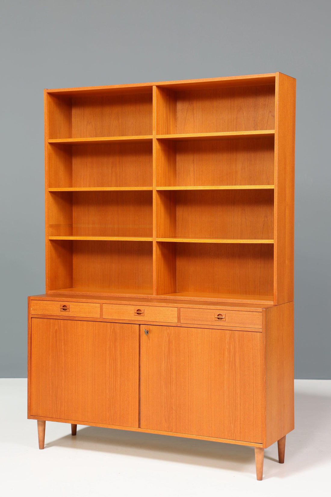 Seltenes XXL Mid Century Regal &quot;Made in Denmark&quot; Teak Holz Schrank Danish Design Retro Kommode Vintage Bücherregal 60er Jahre