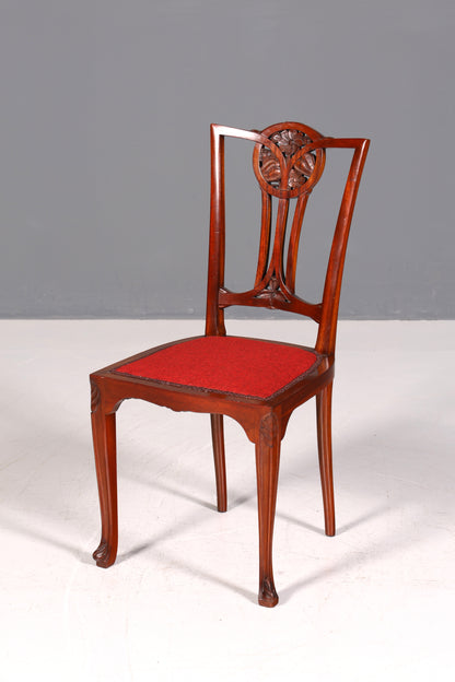 Wunderschöner Jugendstil Stuhl Sekretär Stuhl Englisch Antik Küchenstuhl um 1900 1 von 2