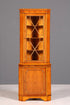 G027 Finish cm Wunderschöne Englische Eckvitrine Antik 60s echt Holz Schrank Eckschrank Glasvitrine Vitrine