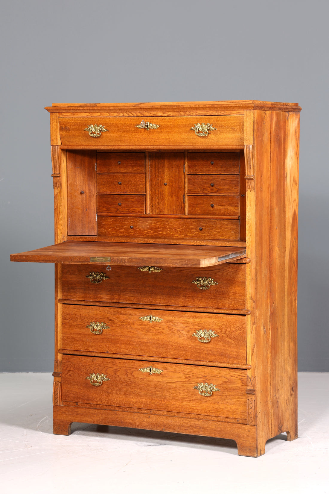 Edler Louis Philippe Sekretär um 1880 Gründerzeit Antik Schrank Chiffoniere Highboard