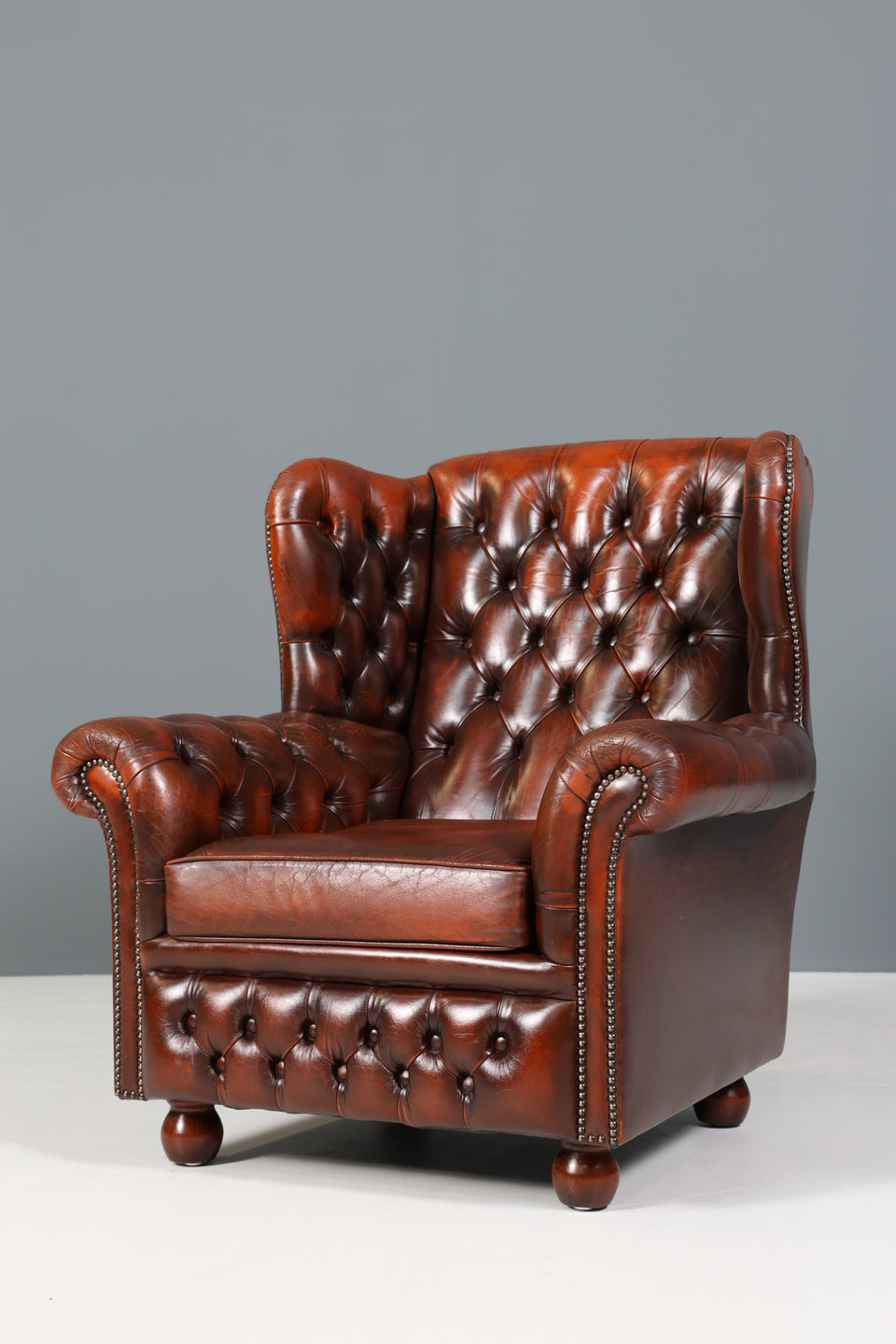 Stilvoller Original Chesterfield Leder Sessel Englisch Herrensessel UK 2 von 2