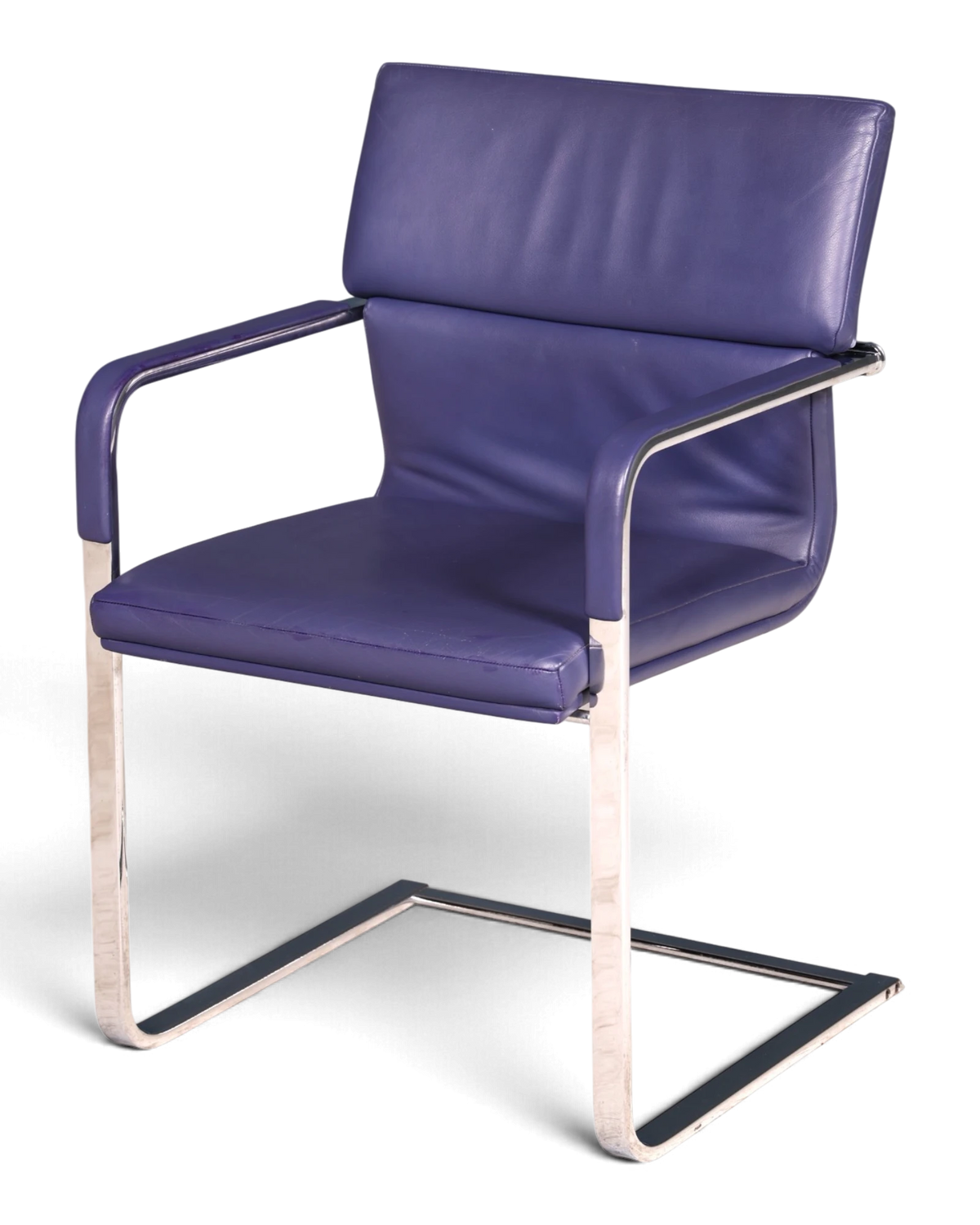 Original Walter Knoll Avant cantilever chair, purple leather, armchair, designer chair, conference chair 3 of 3