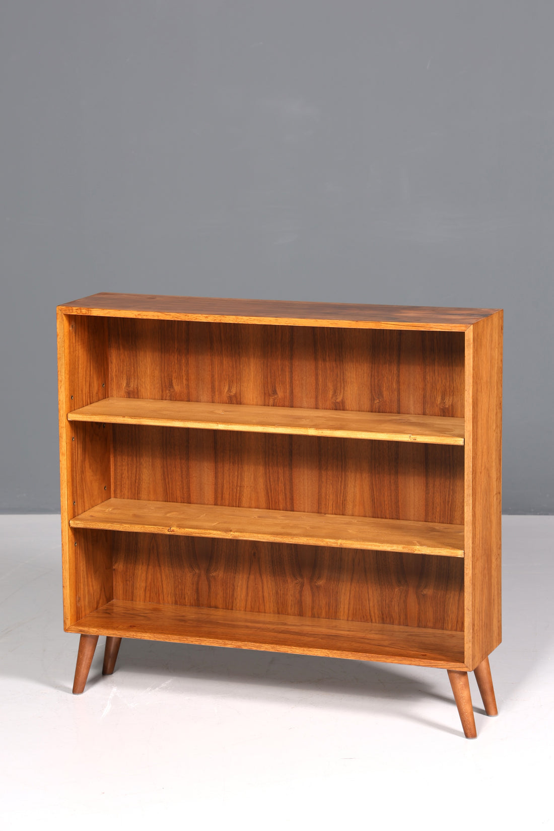 F761 Finish WILL BE REPHACED AFTER REPAIR Beautiful Mid Century Shelf Vintage Bookcase 60s Wooden Shelf