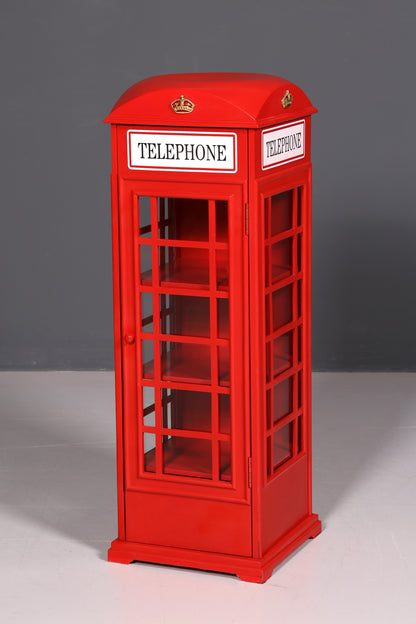 Englische Telefonzelle Vitrine Regal Bücherregal Dekostück London UK Style Red Telephone Booth