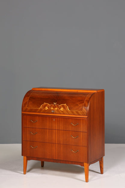 Traumhafter Mid Century Rollladen Sekretär Danish Design echt Holz Rollladen Kommode Schreibkommode