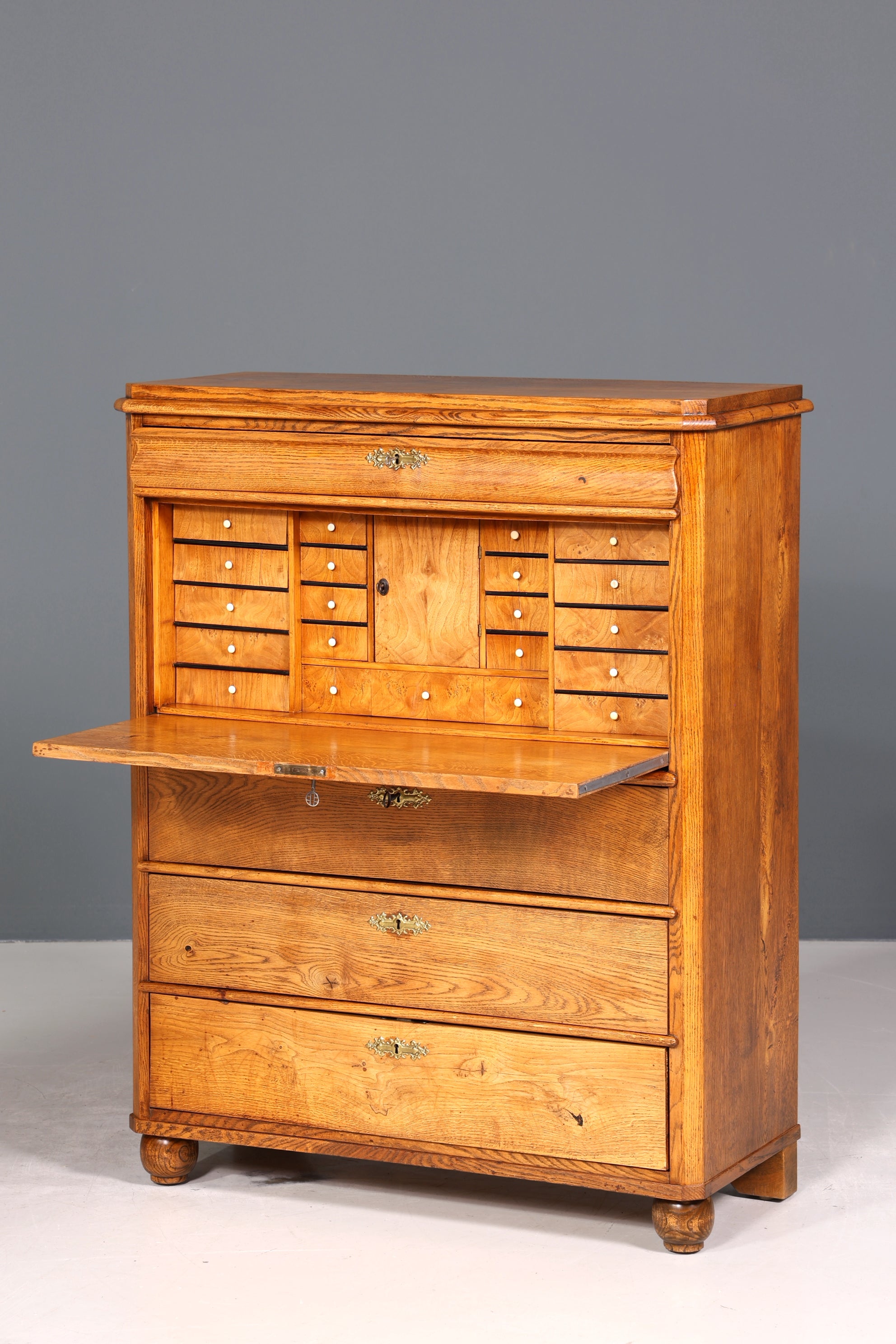 Stilvoller Biedermeier Sekretär Vertiko Louis Philippe Highboard Kommode Schubladenkommode